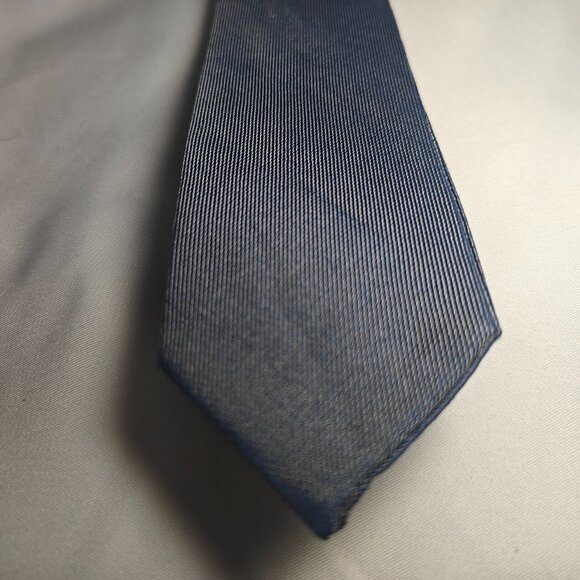 EXPRESS Light Blue/Metallic White Striped/Solid Slim Tie - Picture 1 of 4